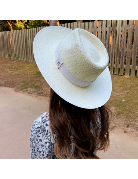 Sombrero Paja Florida Blanco - Sombreros Verano - Estilo Fedora