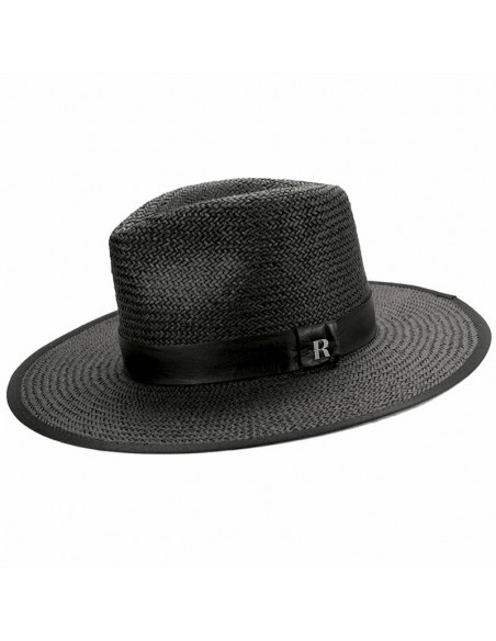 Sombrero Paja Florida Negro - Sombreros Verano - Estilo Fedora