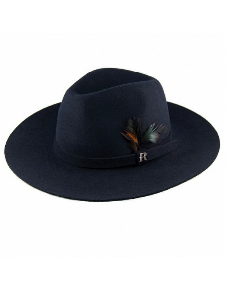 Navy Blue Salter Hat by Raceu Atelier - Fedora Wool Felt