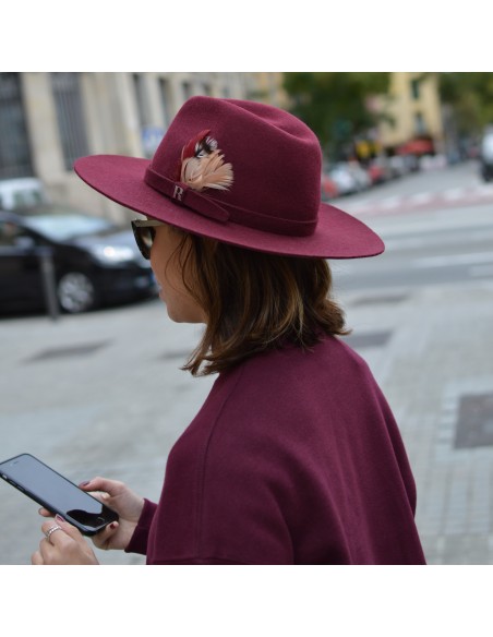 Cappello Fedora da donna Salter Feltro di lana Bordeaux