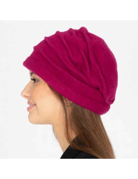Wool Caps Handmade Raspberry - Style Adela