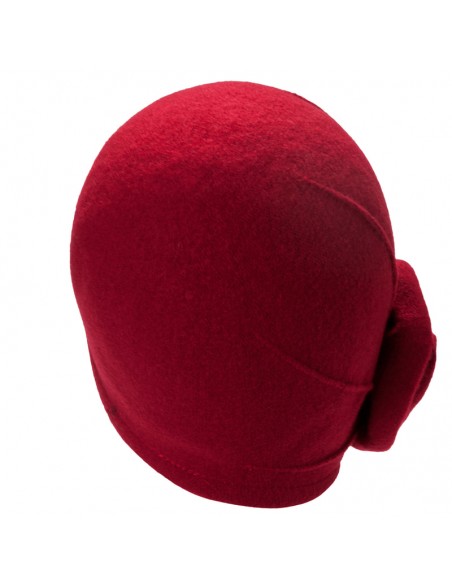 Wool Red 20s Cloche Hat Margo