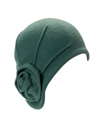 Wool Green 20s Vintage Cloche Hat - Raceu Hats