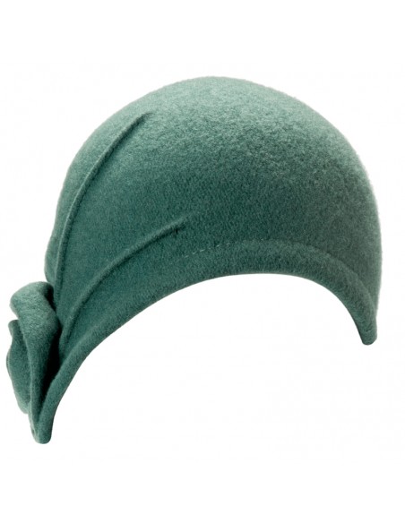 Wool Green 20s Vintage Cloche Hat - Raceu Hats