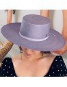 Sombrero Mujer en color Lavanda Estilo Canotier Panamá - Ala ancha