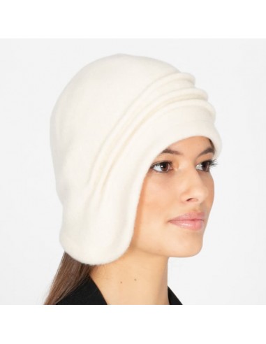 Cappello fatto a mano in lana vintage bianca spezzata - Stile Laura - Downton Abbey
