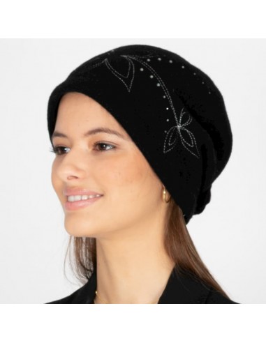 Berretto in lana retrò anni '20 nero - Stile Inga - Cappelli da donna vintage