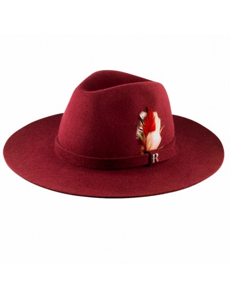 Burgundy Salter Hat - Fedora 100% Wool Felt