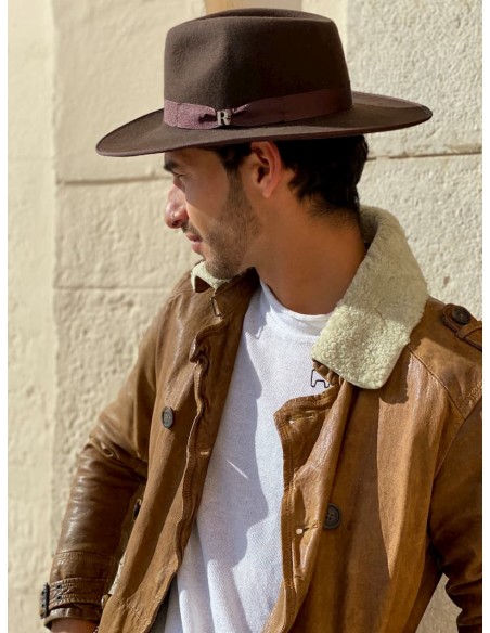 Felt brown hat for men- Nuba fedora hat