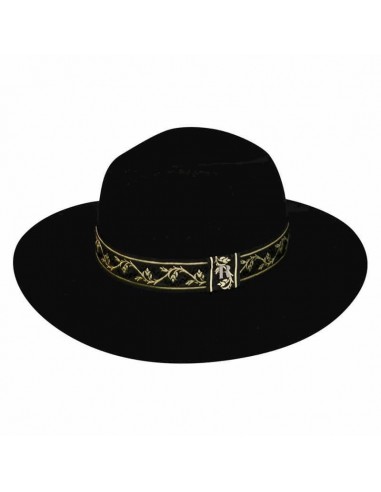 Chapeau en feutre de laine avec ruban doré - Chapeaux pour femmes
