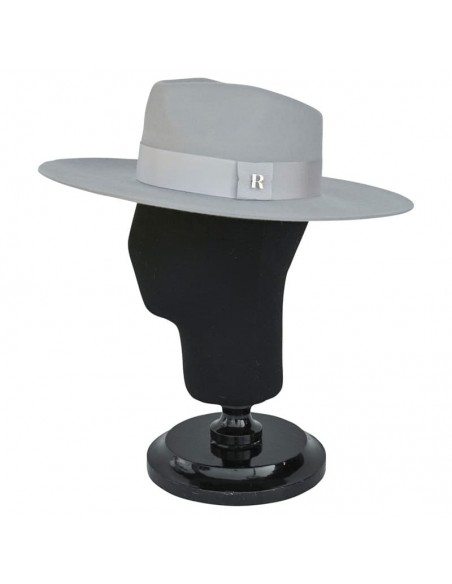 Sombrero de Fieltro Estilo Fedora en color gris claro de ala ancha