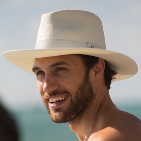 Sombrero Paja Florida Blanco - Sombreros Verano - Estilo Fedora