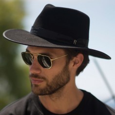 Black Nuba Hat for Men in Wool Felt - Raceu Hats Online
