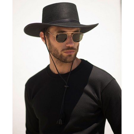 Black Billy Hat for Men - Cowboy Style