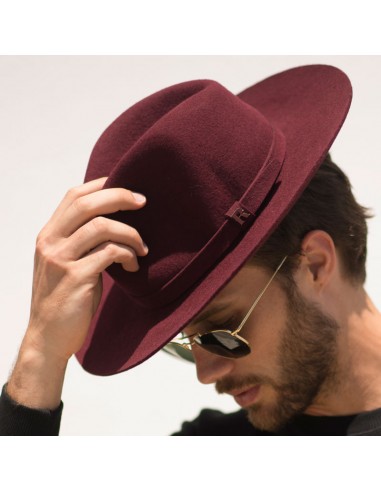 Burgundy Salter Hat - Fedora 100% Wool Felt