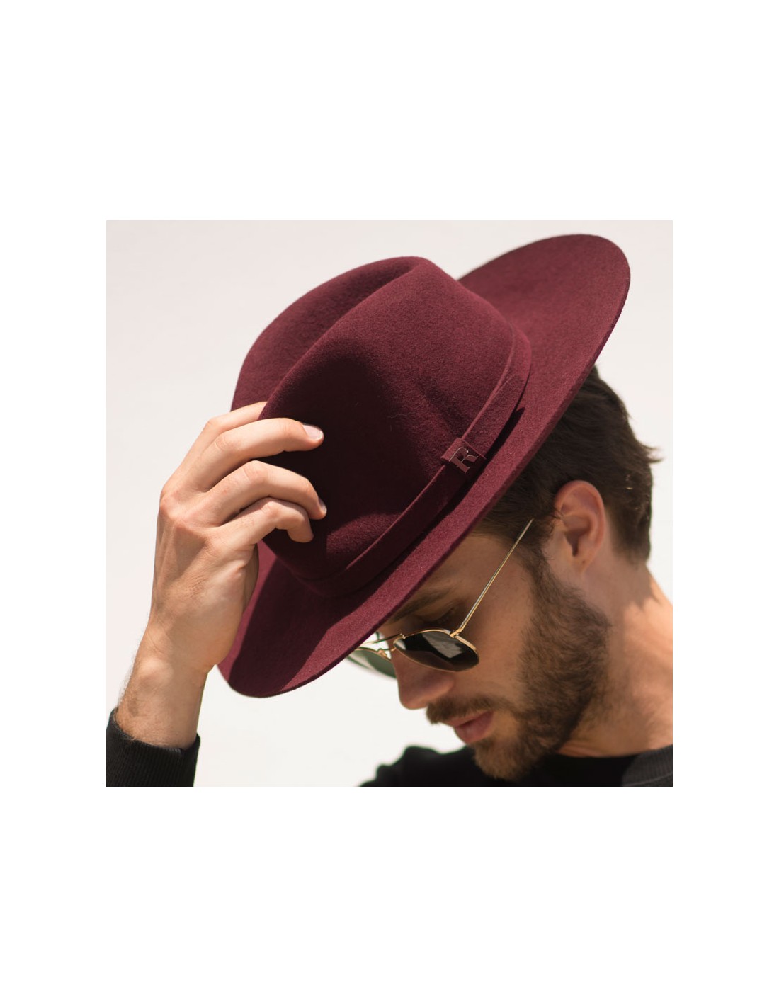 Burgundy Salter Fedora Hat for Men - Fedora 100% Wool Felt - Raceu Hats