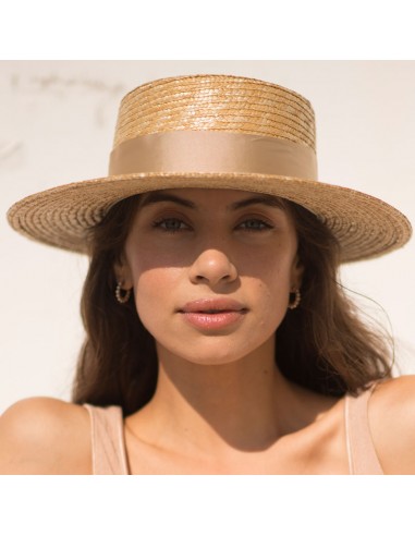 Cappello Boater in paglia naturale - Cappelli estivi da donna