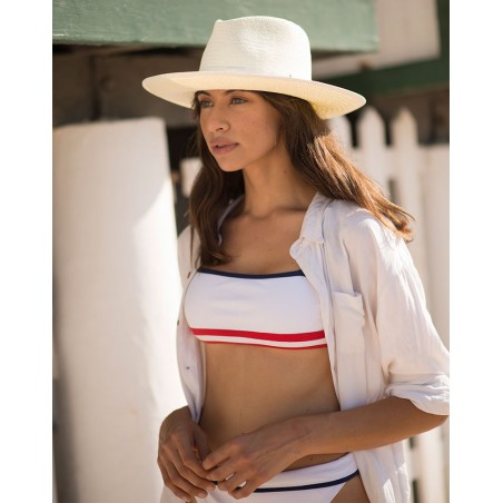 Chapeau de paille Florida Blanc - Chapeaux d'été - Style Fedora