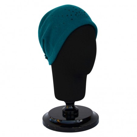 Chapeau en laine fait main Turquoise - Style Frida - Retro - Vintage