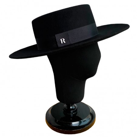 Chapeau noir à large bord pour femmes de Canotier - Chapeaux pour femmes - Raceu Hats