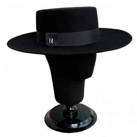 Chapeau noir à large bord pour femmes de Canotier - Chapeaux pour femmes - Raceu Hats