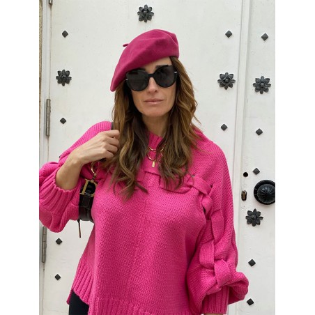 Boina Francesa Mujer de Lana color Rosa - Boinas Mujer Fieltro de lana