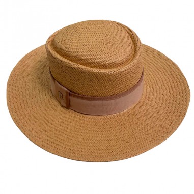 Chapeau de paille en papier de couleur caramel - chapeaux d'été - Raceu Hats