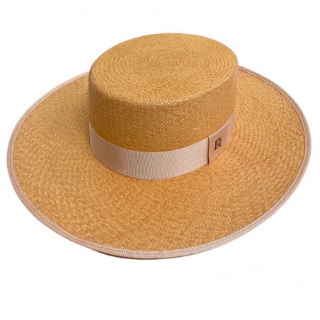 Chapeau de Panama Padua de couleur camel - Chapeaux de Panama de style canotier