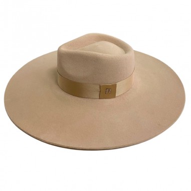 Sombrero de Novia Ala Ancha y Rígida Colorado color Beige - Fieltro de Lana