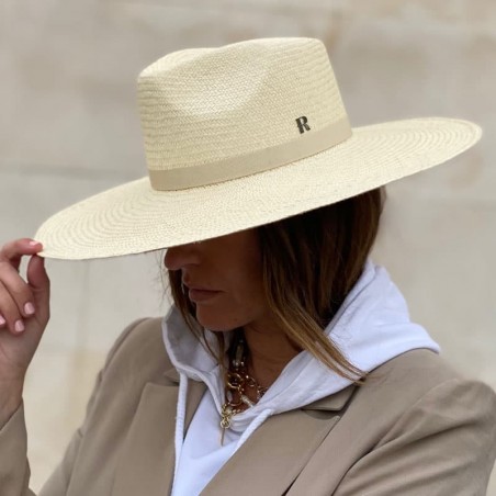 Sombrero Panamá Ala Ancha Corfu Color Natural - Sombrero Ala Amplia Mujer