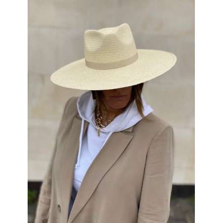 Chapeau Panama à large bord Corfu Couleur naturelle - Chapeau à large bord pour femmes