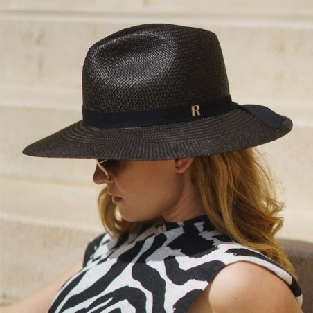 OS, Black August Accessories Womens Leopard Hatband Straw Fedora 