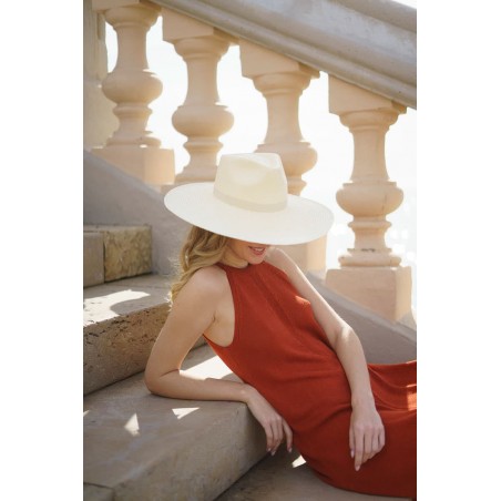 Chapeau Panama à large bord Corfu Couleur naturelle - Chapeau à large bord pour femmes