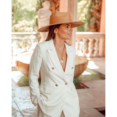 Bridal Hat Wide-Brimmed - Fedora Style Amalfi