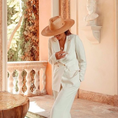 Bridal Hat Wide-Brimmed - Fedora Style Amalfi