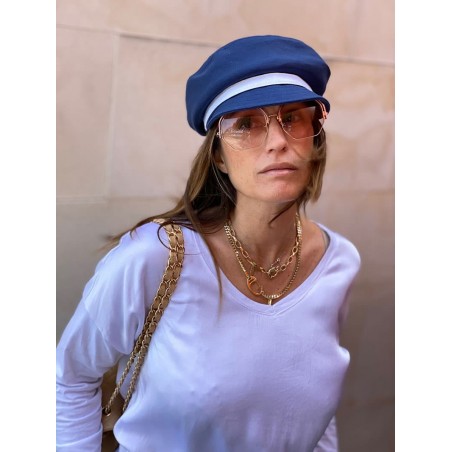 Casquette de pêcheur pour femme bleu marine Raceu Hats - Casquette de pêcheur grecque