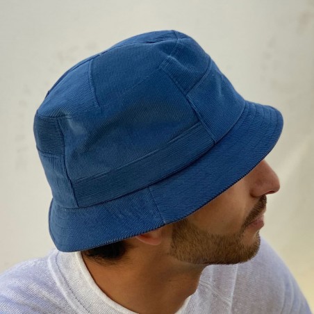 Grand Chapeau Bucket Carson Couleur bleue - 100% coton Chapeau Bucket pour homme
