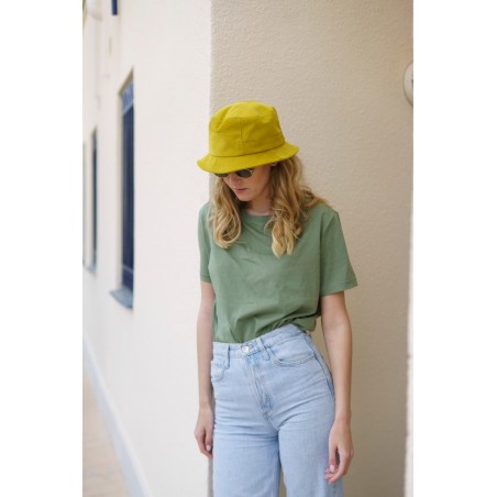 Sombrero de Copa Alta Carson color Oro - Sombrero Bucket 100% Algodón para mujer