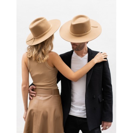 Chapeau fedora pour homme en laine feutrée caramel - Bellagio - Raceu Hats