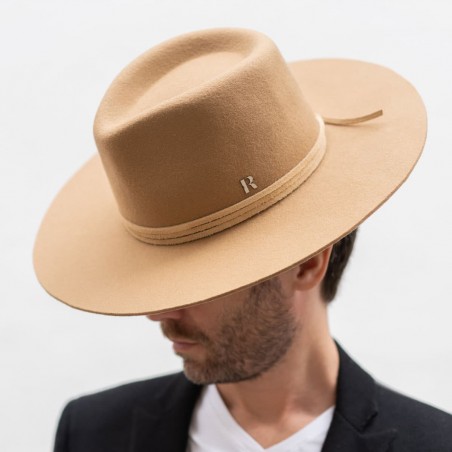 Caramel Wool Felt Fedora Hat for Men - Bellagio - Raceu Hats