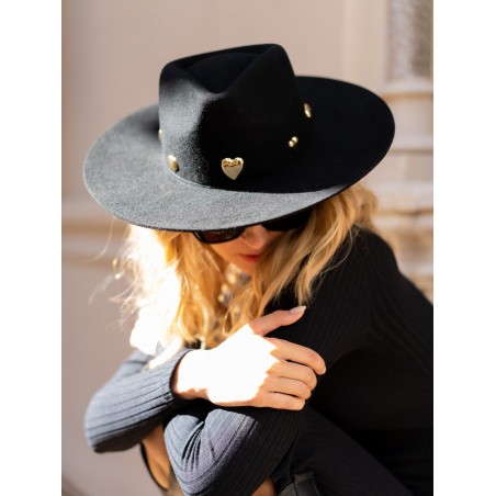 Chapeau Fedora noir à large bord Gala - Édition limitée Raceu Hats
