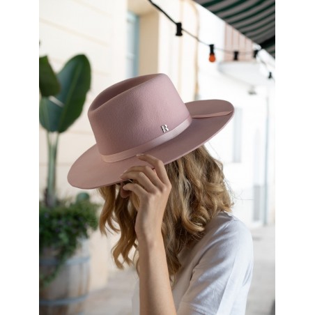 Pink Wool Felt Fedora Hat for Women - Raceu Hats