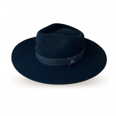 Austin Black Wool Felt Fedora Hat for Men - Raceu Hats UK