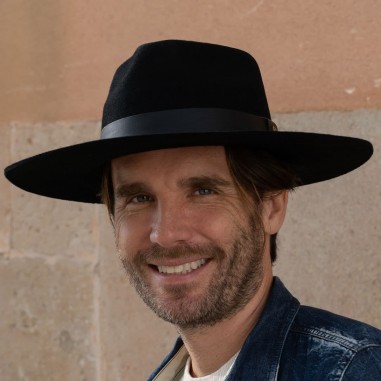 Fedora Men's Wool Felt Hat Preto cor Austin- Raceu Hats