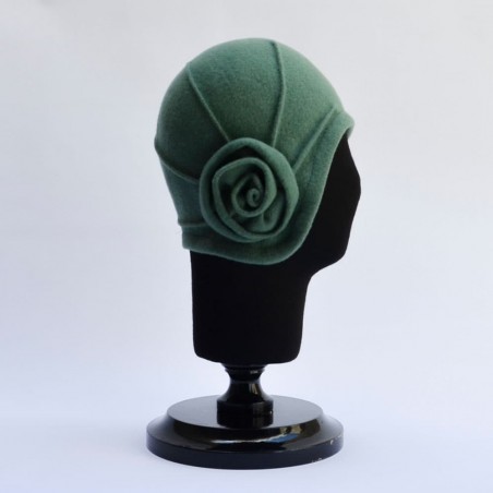 Gorro de lana vintage años 20 color verde - Raceu Hats