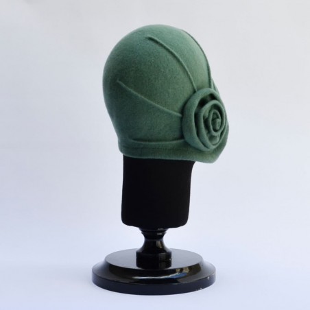 Gorro de lana vintage años 20 color verde - Raceu Hats
