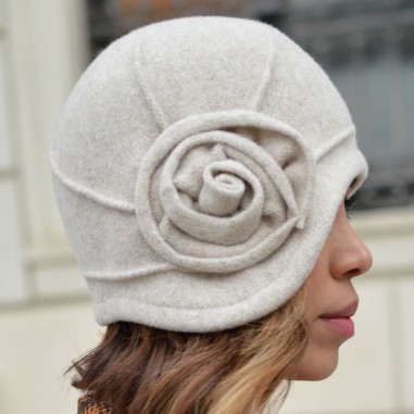 Bonnet en laine Margo Off White - Raceu Hats
