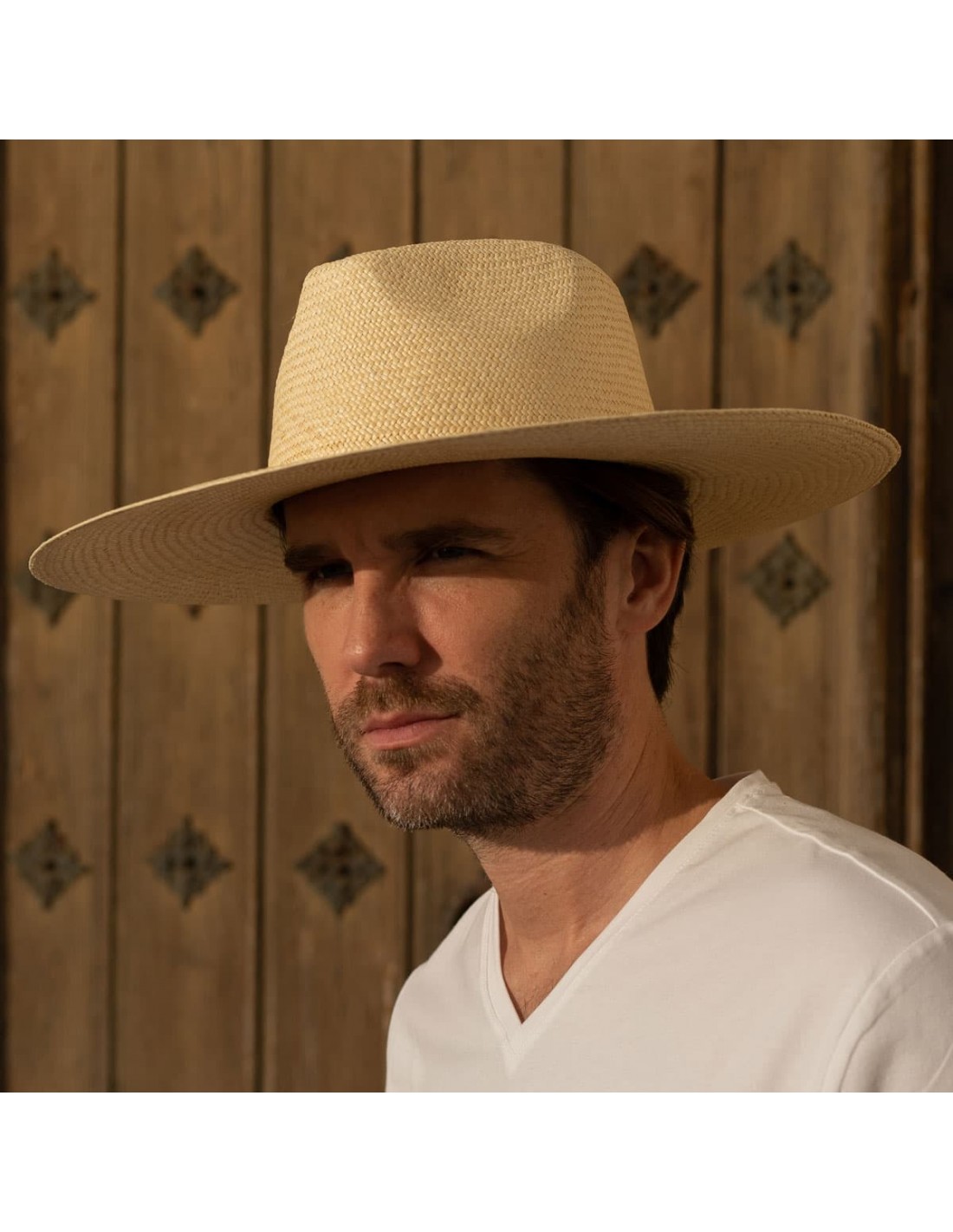 Shop Large Brim Panama Hat Natural Color for Men - Panama Hats UK