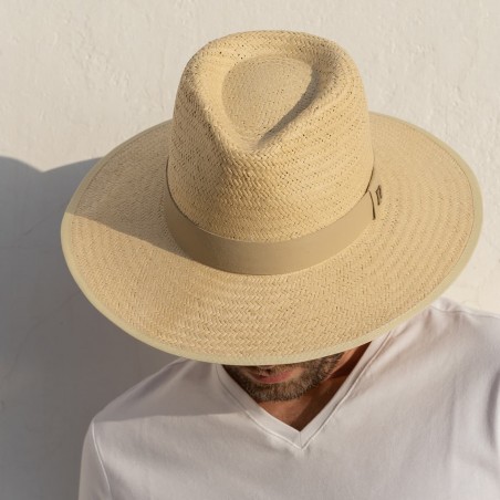 Sombrero Paja Florida Beige - Sombreros Verano - Estilo Fedora para Hombre