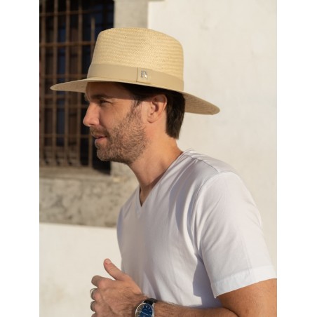Sombrero Paja Florida Beige - Sombreros Verano - Estilo Fedora para Hombre